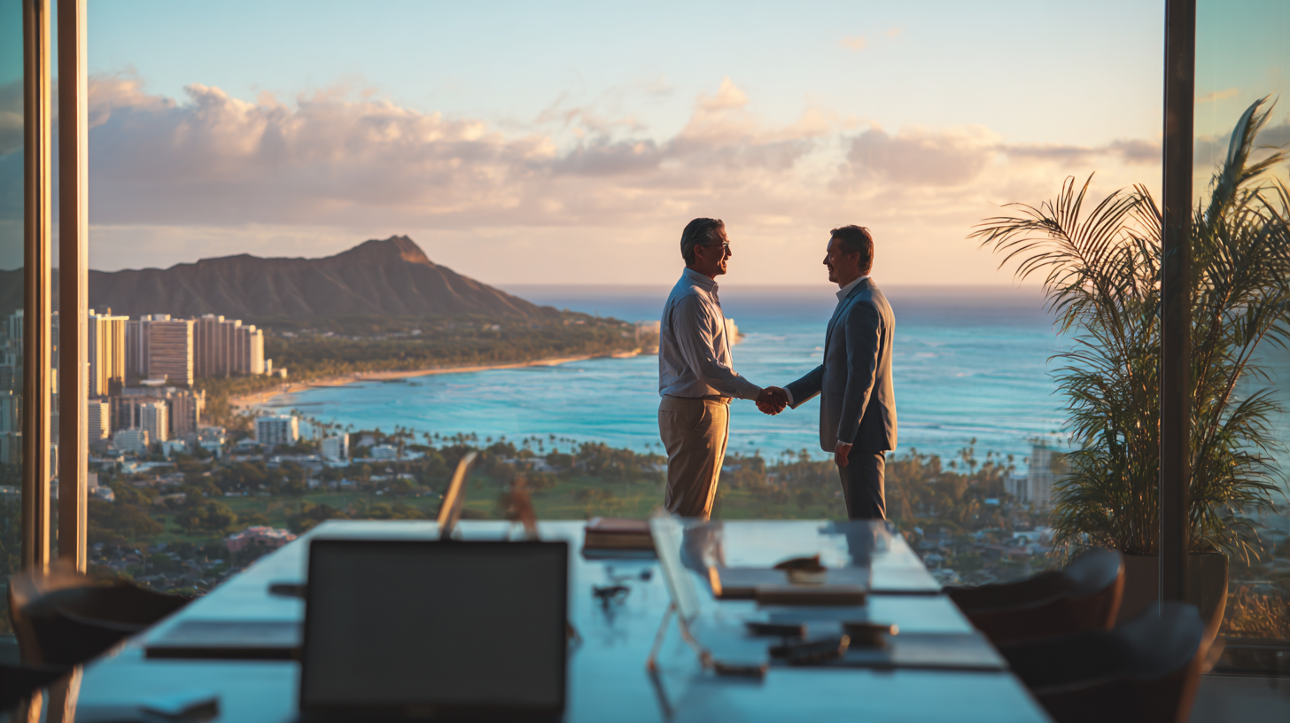 Hawaiian business handshake