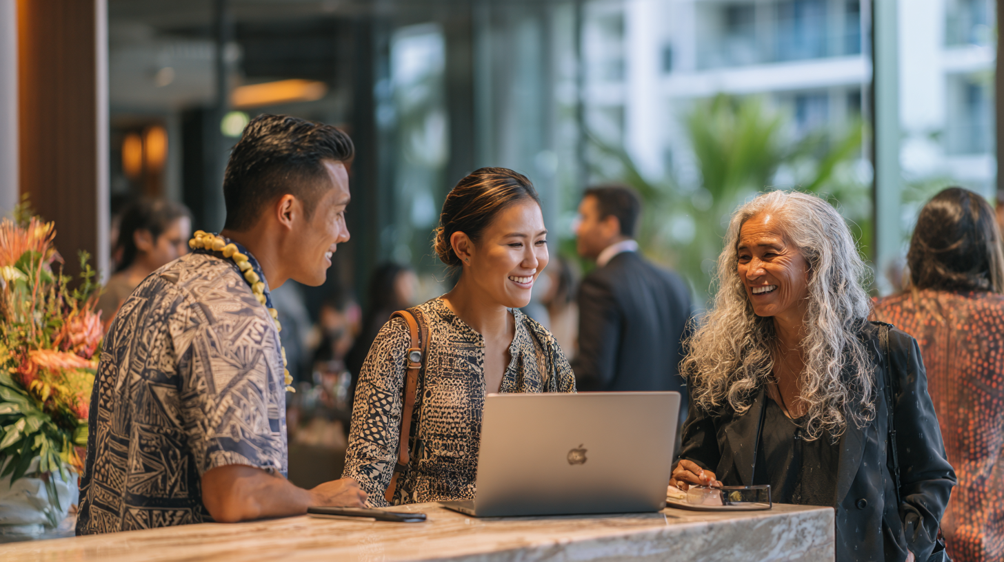 Hawaiian people meeting
